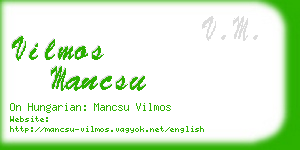 vilmos mancsu business card